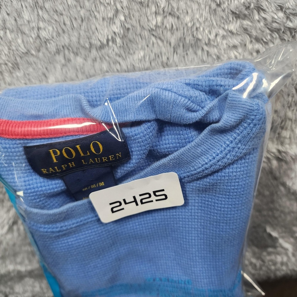Polo Ralph Lauren Pajama Shirt Mens Medium (Fits Small) Waffle Knit Sleep Lounge - Picture 10 of 10